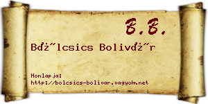 Bölcsics Bolivár névjegykártya